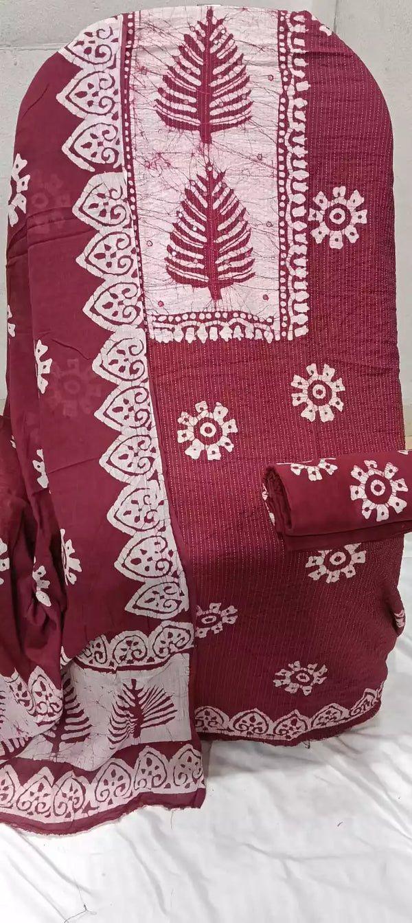 Unstitched Wax Batic Cotton Suits