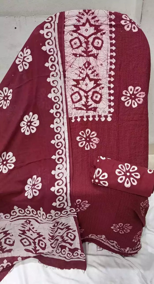 Unstitched Wax Batic Cotton Suits