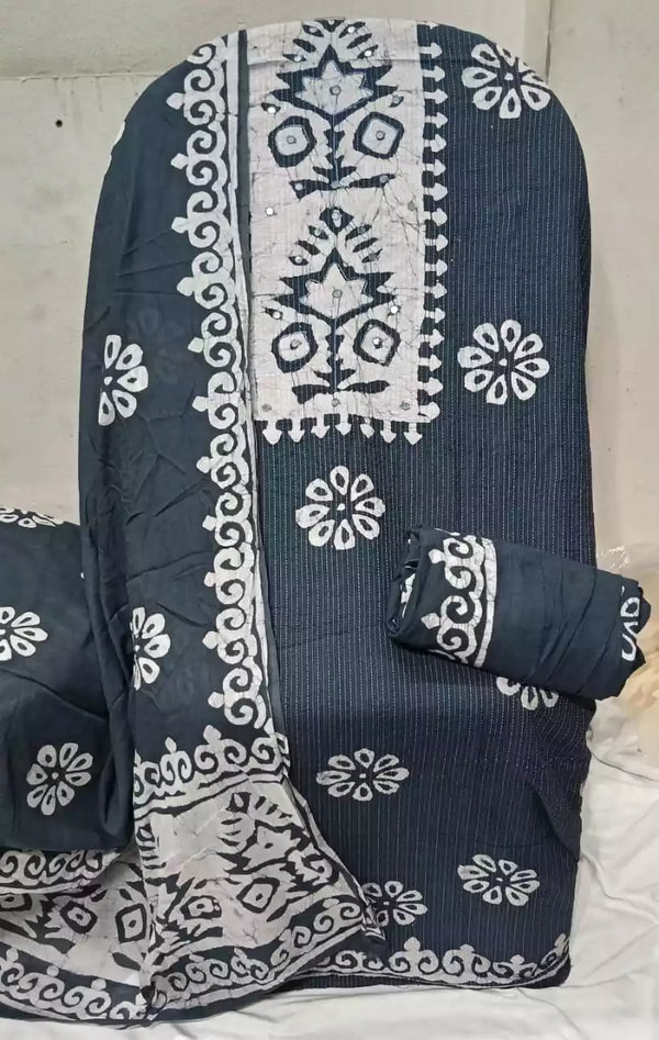 Unstitched Wax Batic Cotton Suits