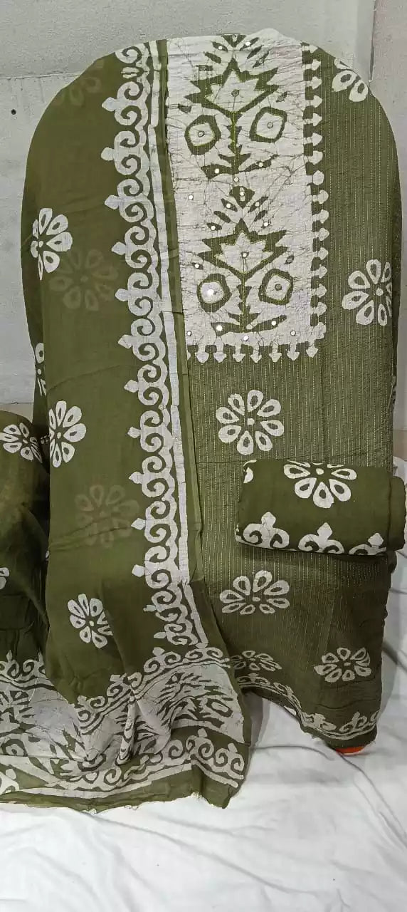 Unstitched Wax Batic Cotton Suits
