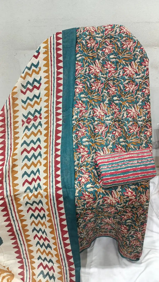 Premium Cotton MAMA Print Unstitched Cotton Suit With Cotton Dupatta