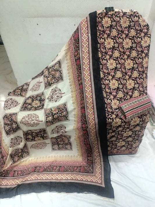 Premium Cotton MAMA Print Unstitched Cotton Suit With Cotton Dupatta