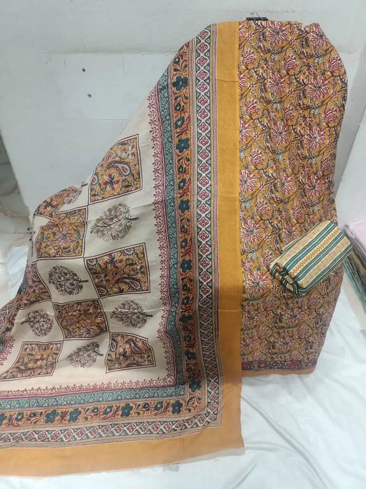 Premium Cotton MAMA Print Unstitched Cotton Suit With Cotton Dupatta