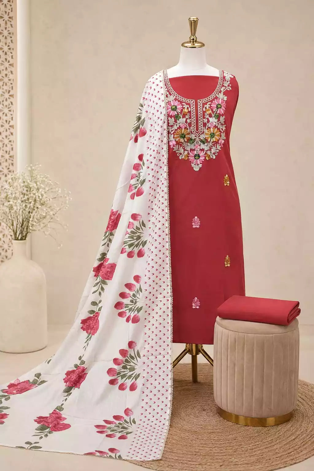 Rayon Kashmiri Embroidered Suit by ASC