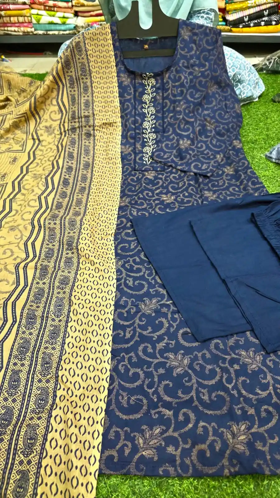 Readymade cotton suit with Plazo pant
