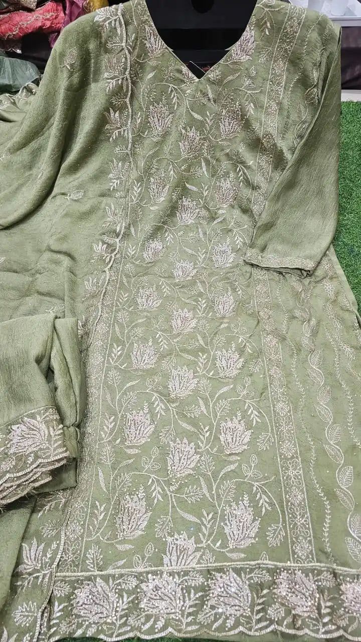 STYLISH JIMMY CHOO CRUSH FABRIC READYMADE SUIT