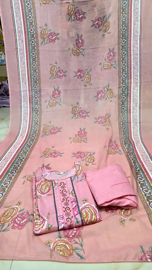 Premium Jaipuri Readymade Soft Cotton Suit With Dupatta Cotton & Cotton Pant