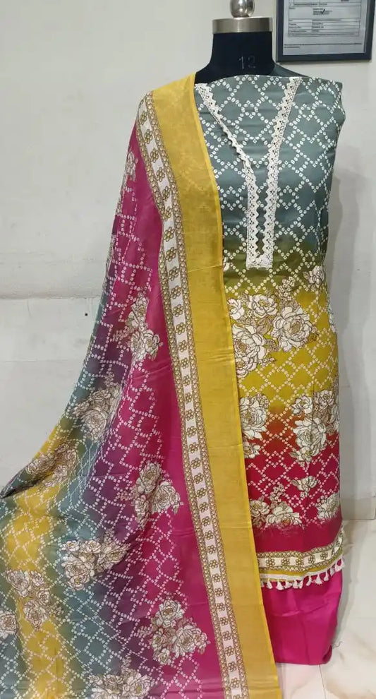 SOFT JAM COTTON KARACHI PRINTS UNSTITCHED SUIT