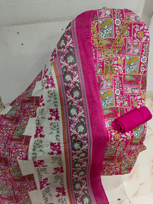 SOFT JAM COTTON KARACHI PRINTS UNSTITCHED SUIT