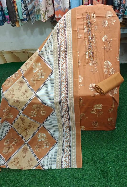SOFT JAM COTTON KARACHI PRINTS UNSTITCHED SUIT