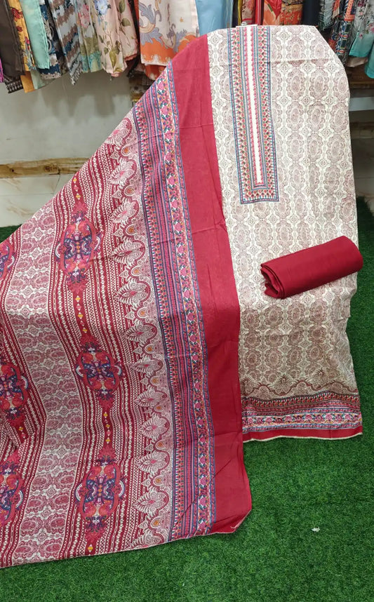 SOFT JAM COTTON KARACHI PRINTS UNSTITCHED SUIT