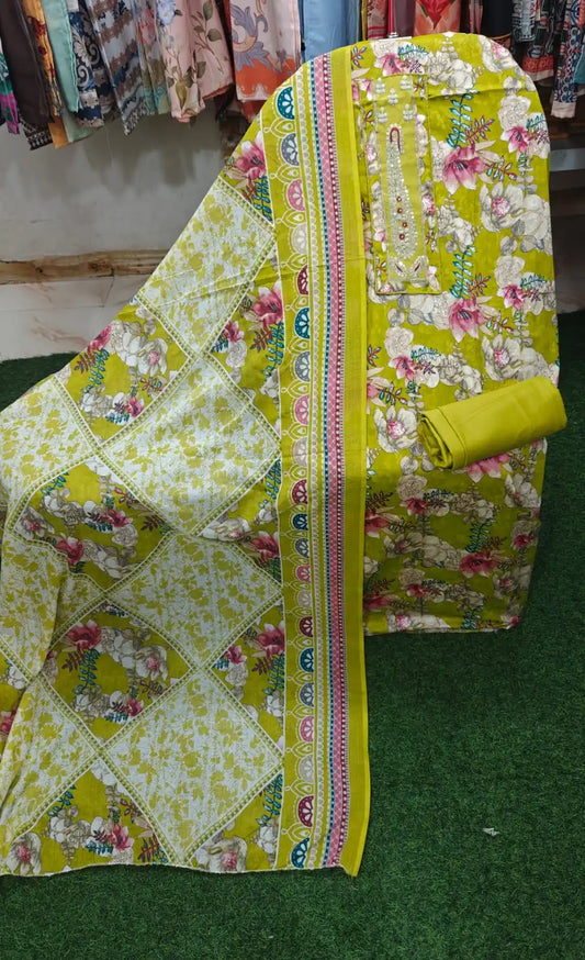 SOFT JAM COTTON KARACHI PRINTS UNSTITCHED SUIT