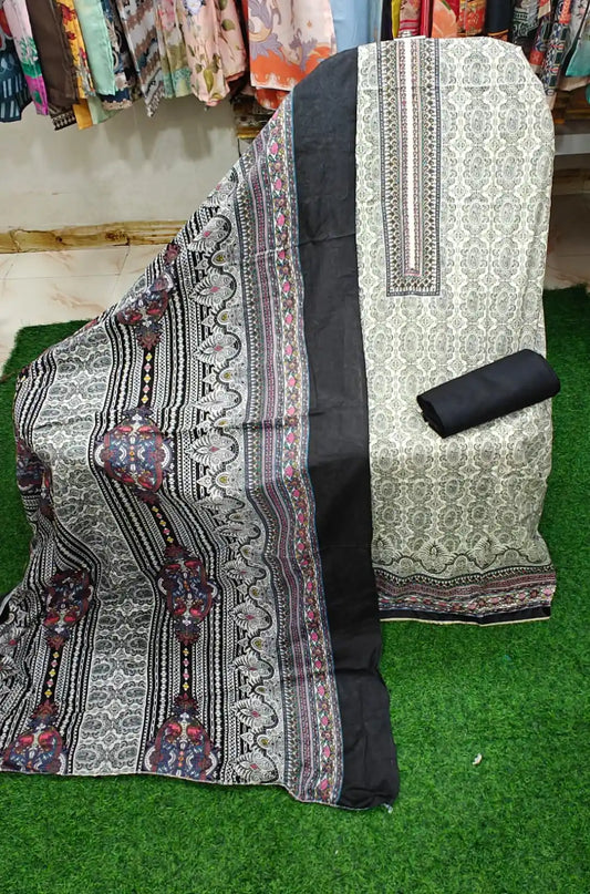 SOFT JAM COTTON KARACHI PRINTS UNSTITCHED SUIT
