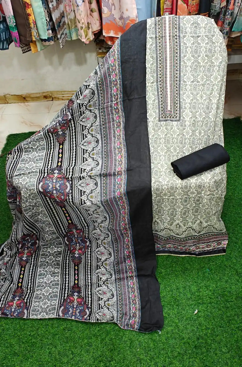 SOFT JAM COTTON KARACHI PRINTS UNSTITCHED SUIT