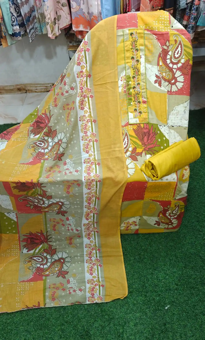 SOFT JAM COTTON KARACHI PRINTS UNSTITCHED SUIT