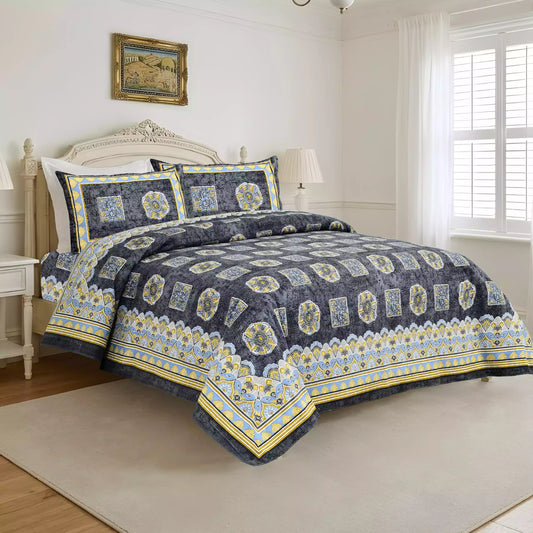 KING SIZE BEDSHEET - JAIPURI BLOCK PRINT