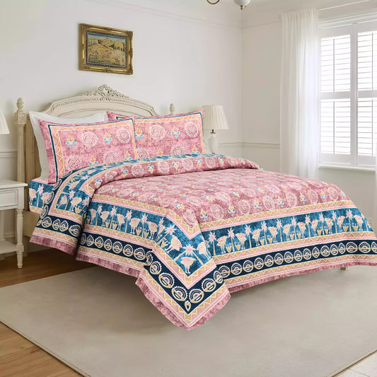 KING SIZE BEDSHEET - JAIPURI BLOCK PRINT