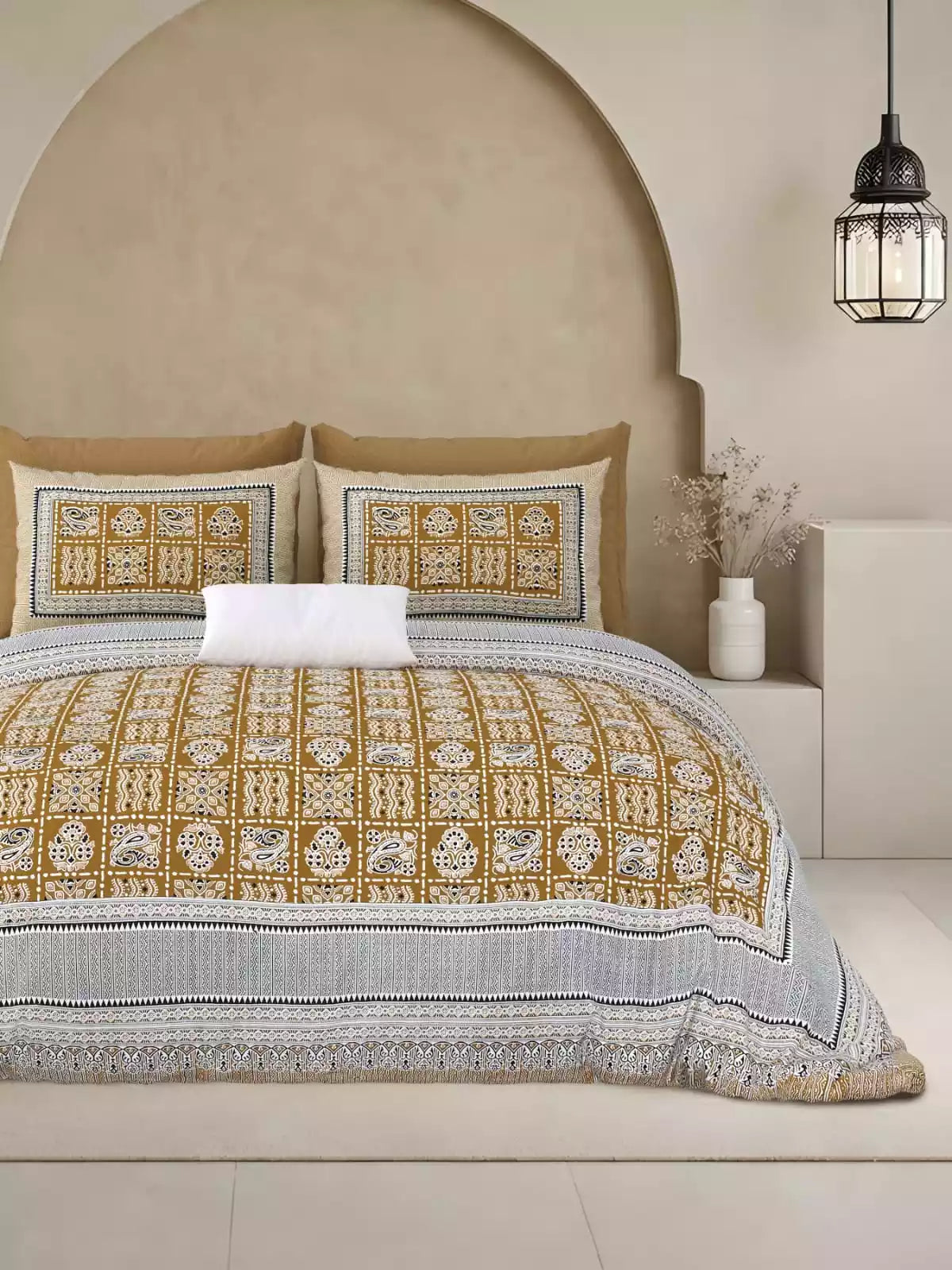 KING SIZE BEDSHEET - JAIPURI BLOCK PRINT