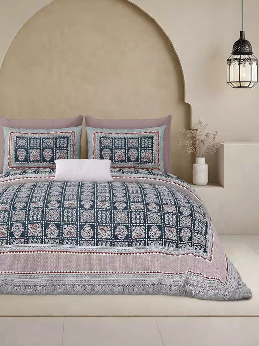 KING SIZE BEDSHEET - JAIPURI BLOCK PRINT