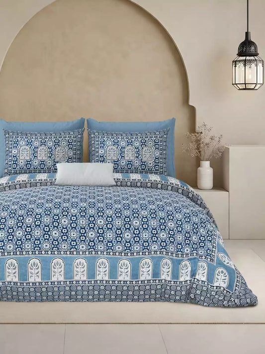 KING SIZE BEDSHEET - JAIPURI BLOCK PRINT