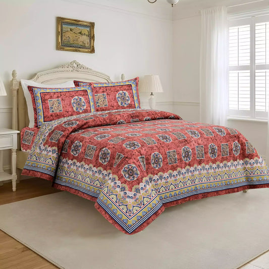 KING SIZE BEDSHEET - JAIPURI BLOCK PRINT