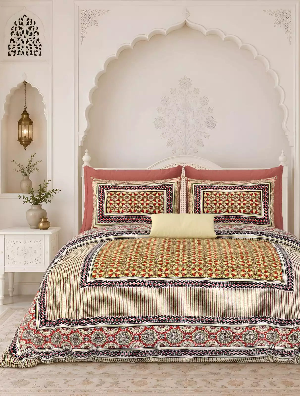 KING SIZE BEDSHEET - JAIPURI BLOCK PRINT