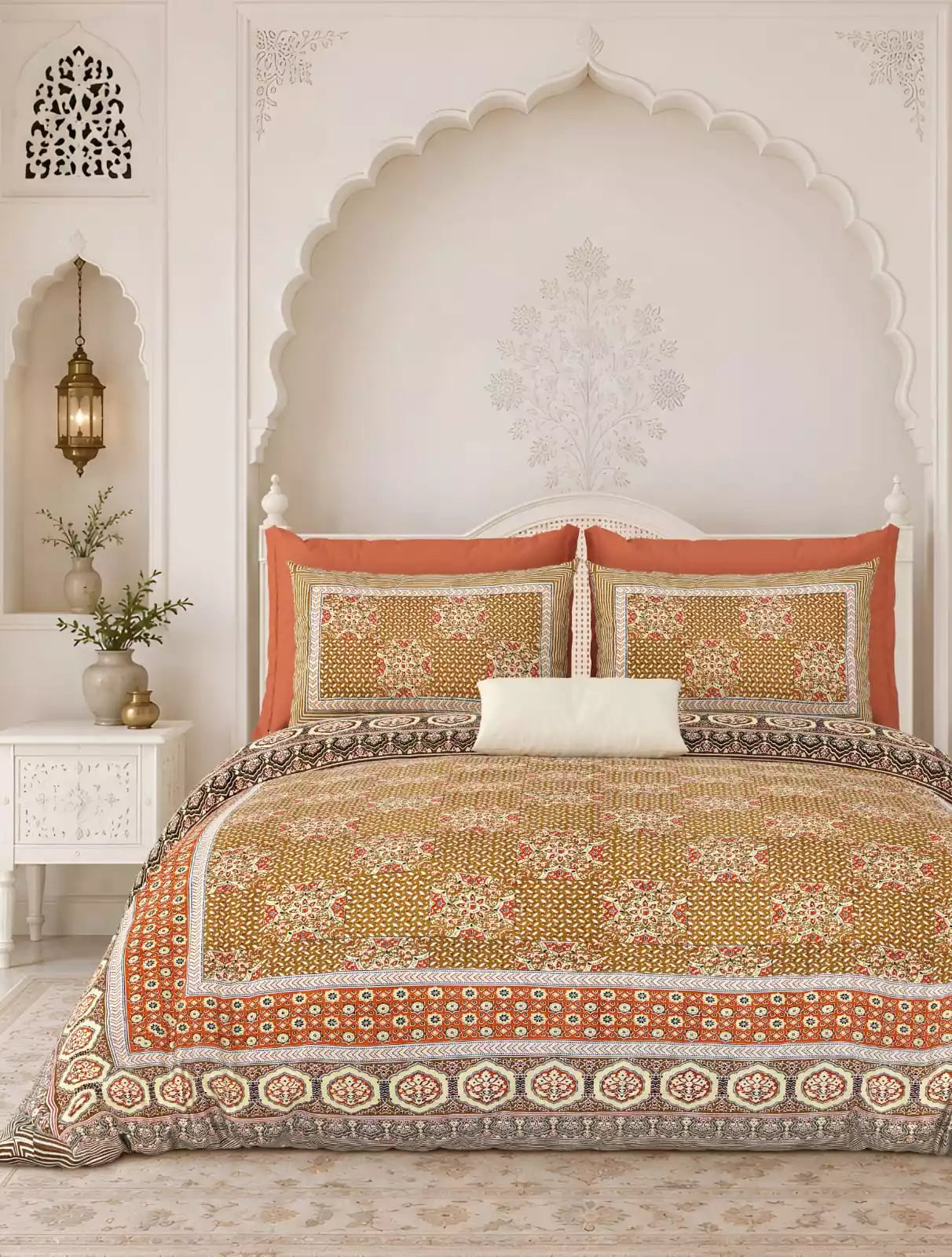 KING SIZE BEDSHEET - JAIPURI BLOCK PRINT