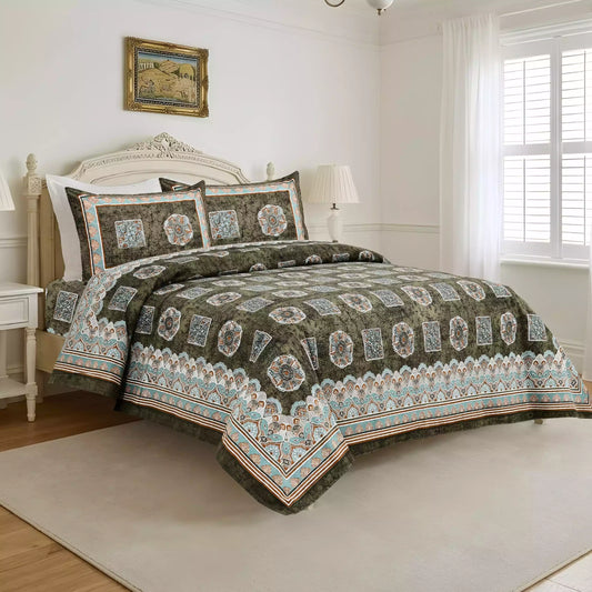 KING SIZE BEDSHEET - JAIPURI BLOCK PRINT