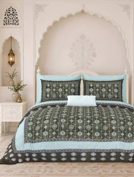 KING SIZE BEDSHEET - JAIPURI BLOCK PRINT