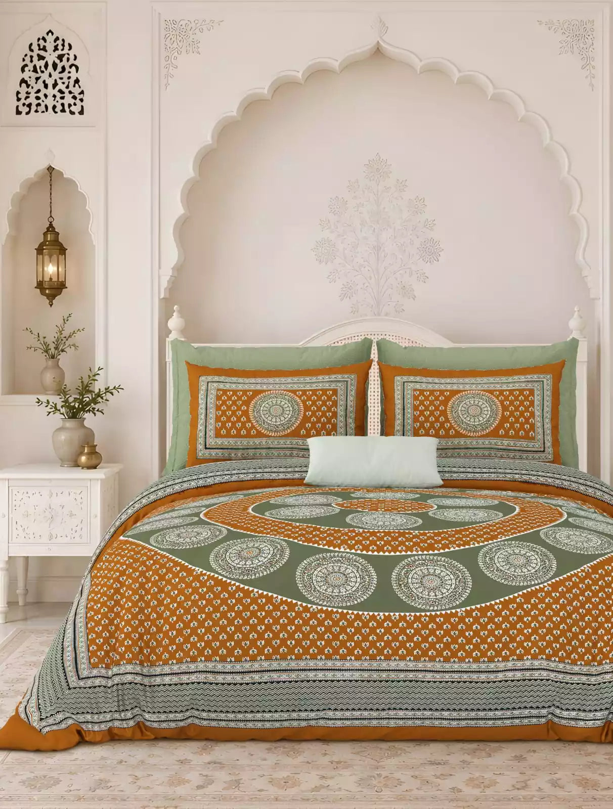 KING SIZE BEDSHEET - JAIPURI BLOCK PRINT