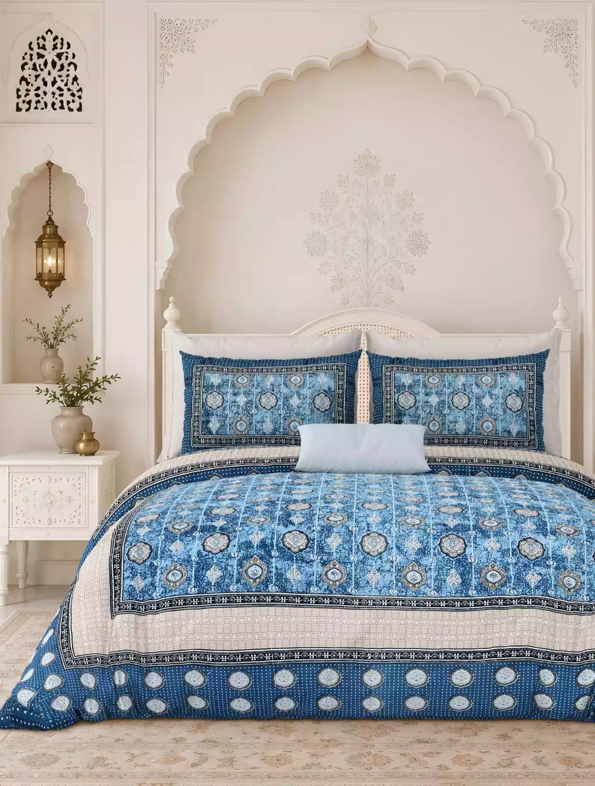 KING SIZE BEDSHEET - JAIPURI BLOCK PRINT