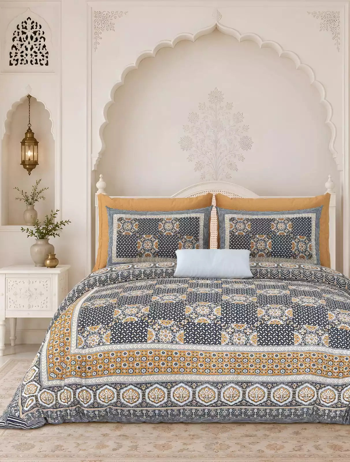 KING SIZE BEDSHEET - JAIPURI BLOCK PRINT