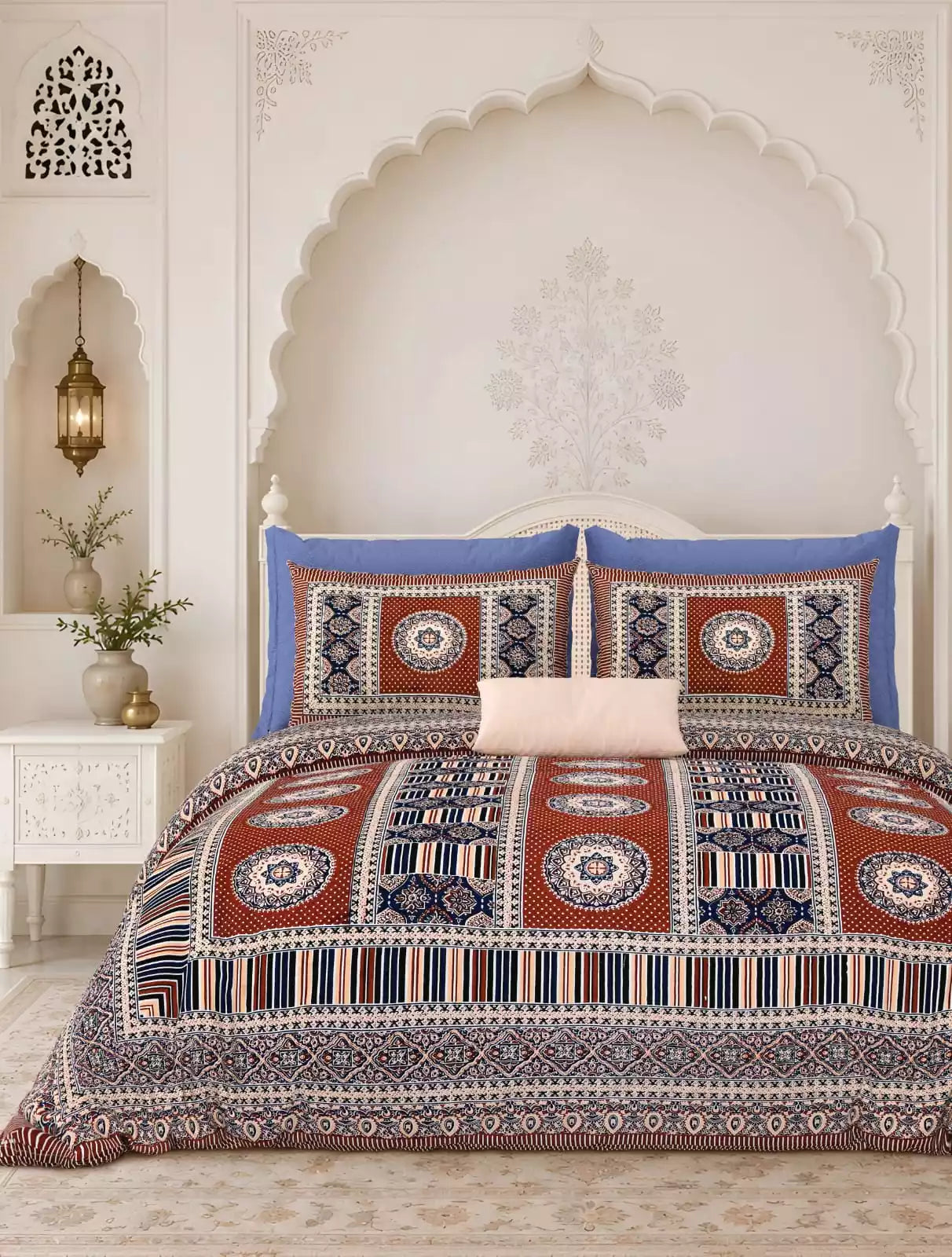 KING SIZE BEDSHEET - JAIPURI BLOCK PRINT