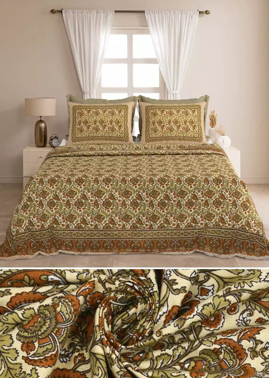 KING SIZE BEDSHEET - JAIPURI BLOCK PRINT