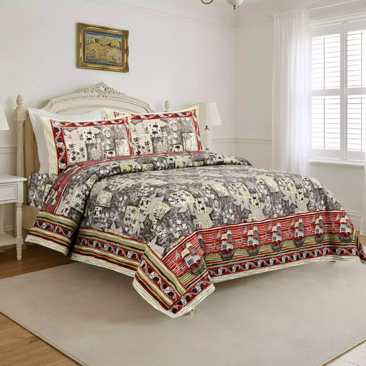 KING SIZE BEDSHEET - JAIPURI BLOCK PRINT