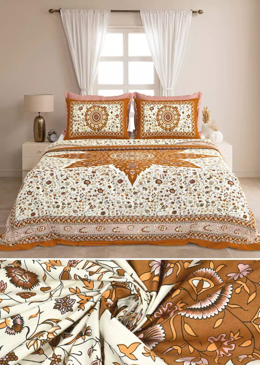 KING SIZE BEDSHEET - JAIPURI BLOCK PRINT