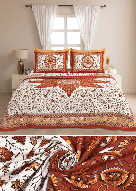 KING SIZE BEDSHEET - JAIPURI BLOCK PRINT