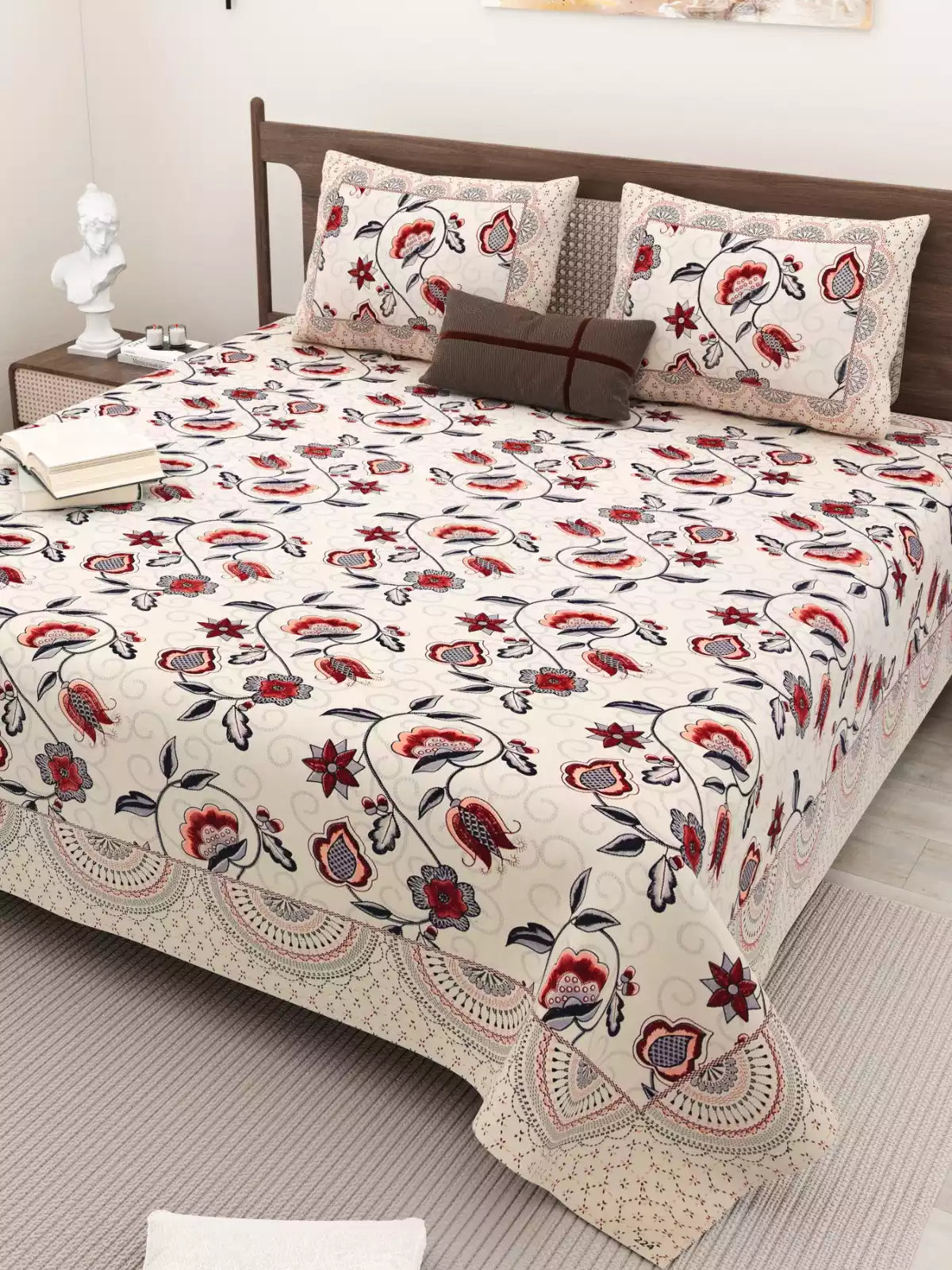 KING SIZE BEDSHEET - JAIPURI BLOCK PRINT