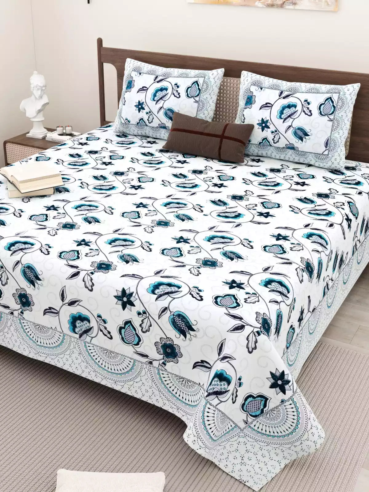 KING SIZE BEDSHEET - JAIPURI BLOCK PRINT