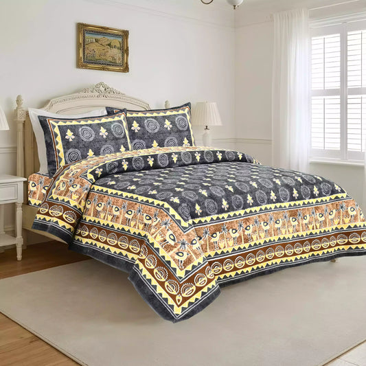KING SIZE BEDSHEET - JAIPURI BLOCK PRINT
