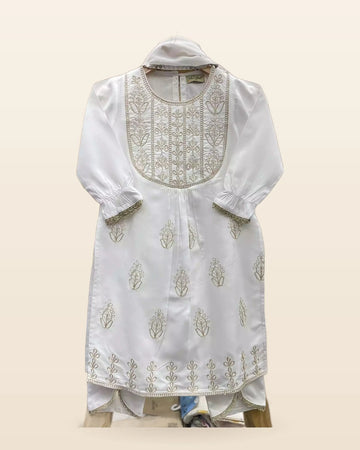Girls Rayon embroidered cord sets with heavy embroidered kurta rayon korean pants