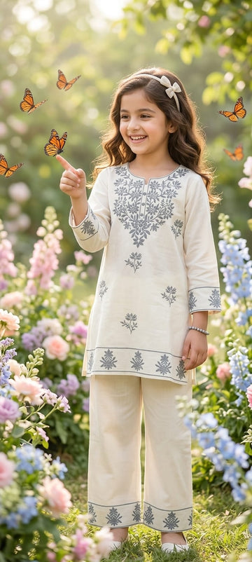 Girls Classy Kashmiri Embroidery Kurti Set by ASC