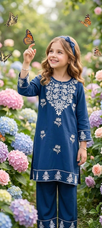 Girls Elegant Kashmiri Embroidery Kurti Set by ASC