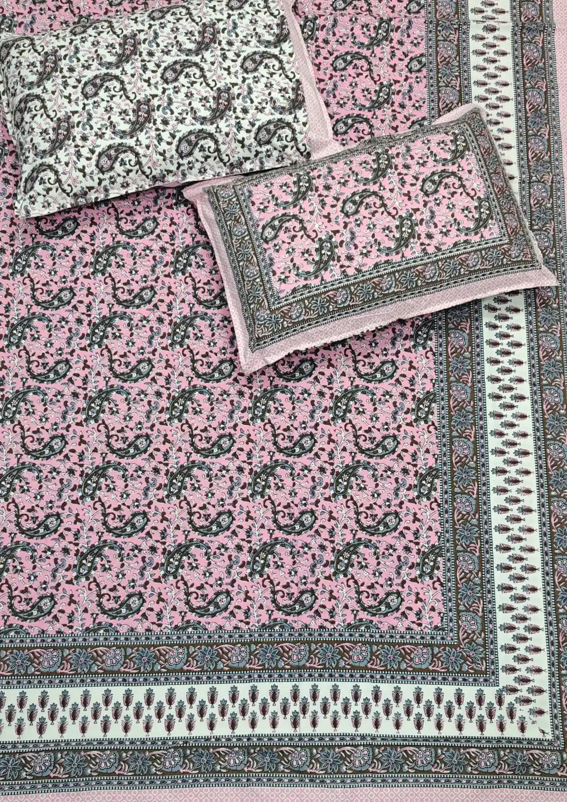 Floral Cotton 9x9 ft Bedsheet – ASC Fashion Store