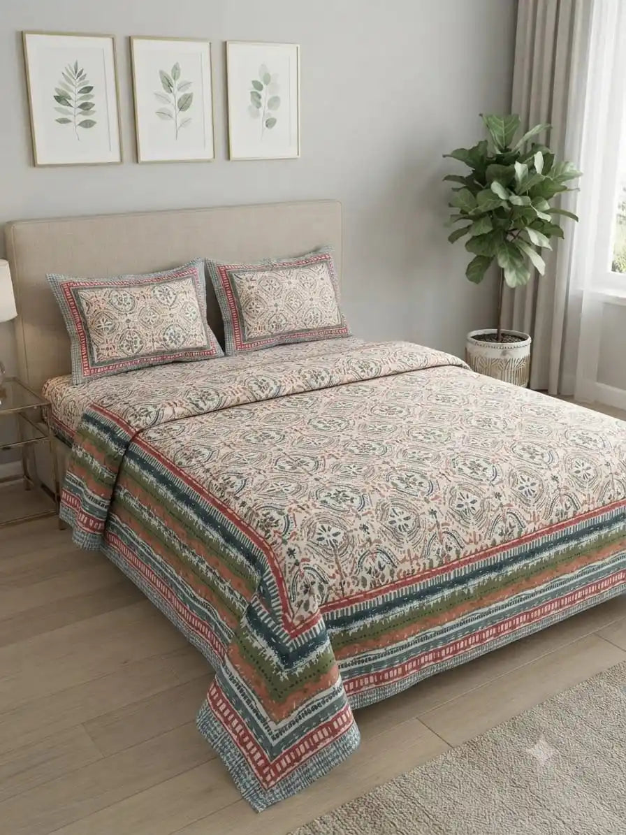Round Motif 9x9ft Super King Bedsheet ASC Fashion Store