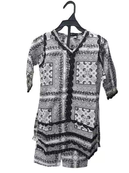 Girls Kids Karachi Lace Rayon Kurta Pant Straight Cut Cord-Sets