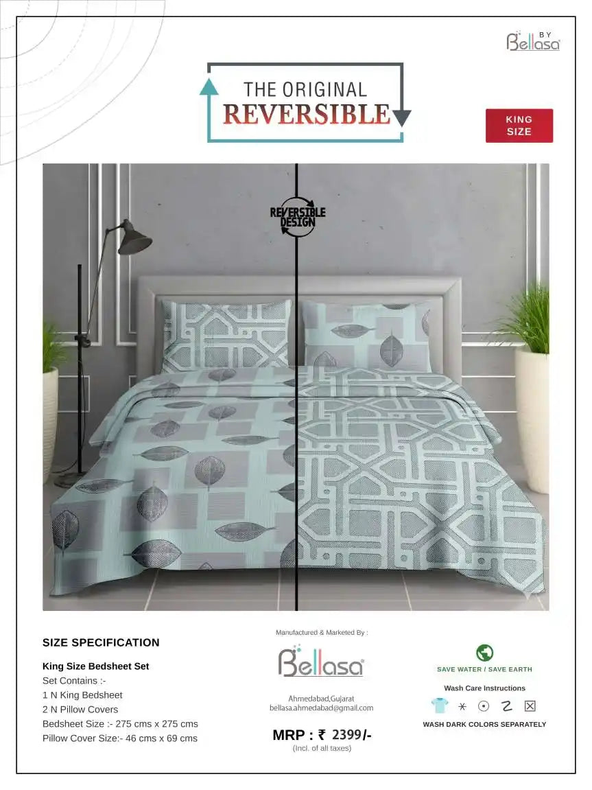 King Size Cotton Bedsheet Bedroom Setup
