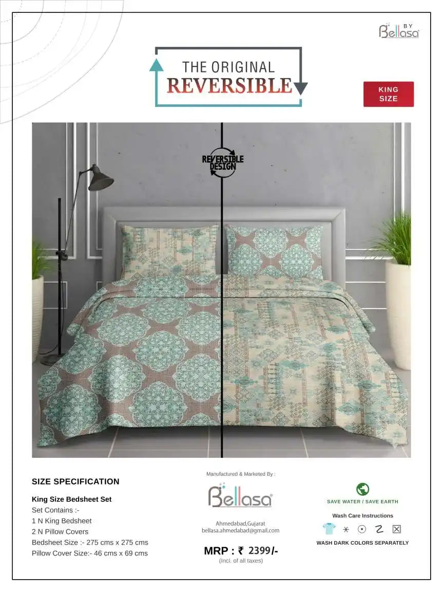 Premium Cotton King Bedsheet With Pillow Covers