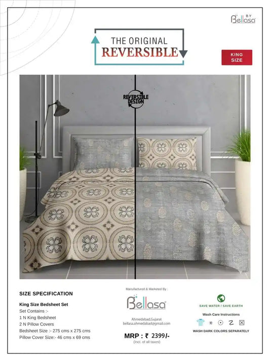 Reversible Cotton Bedsheet Back Design