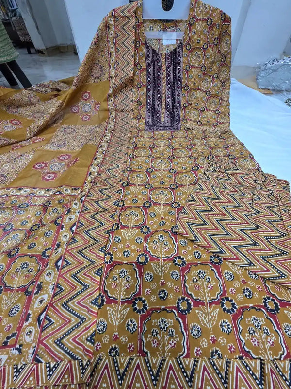 ORIGINAL JAIPURI  AJRAKH READYMADE COTTON SUITS